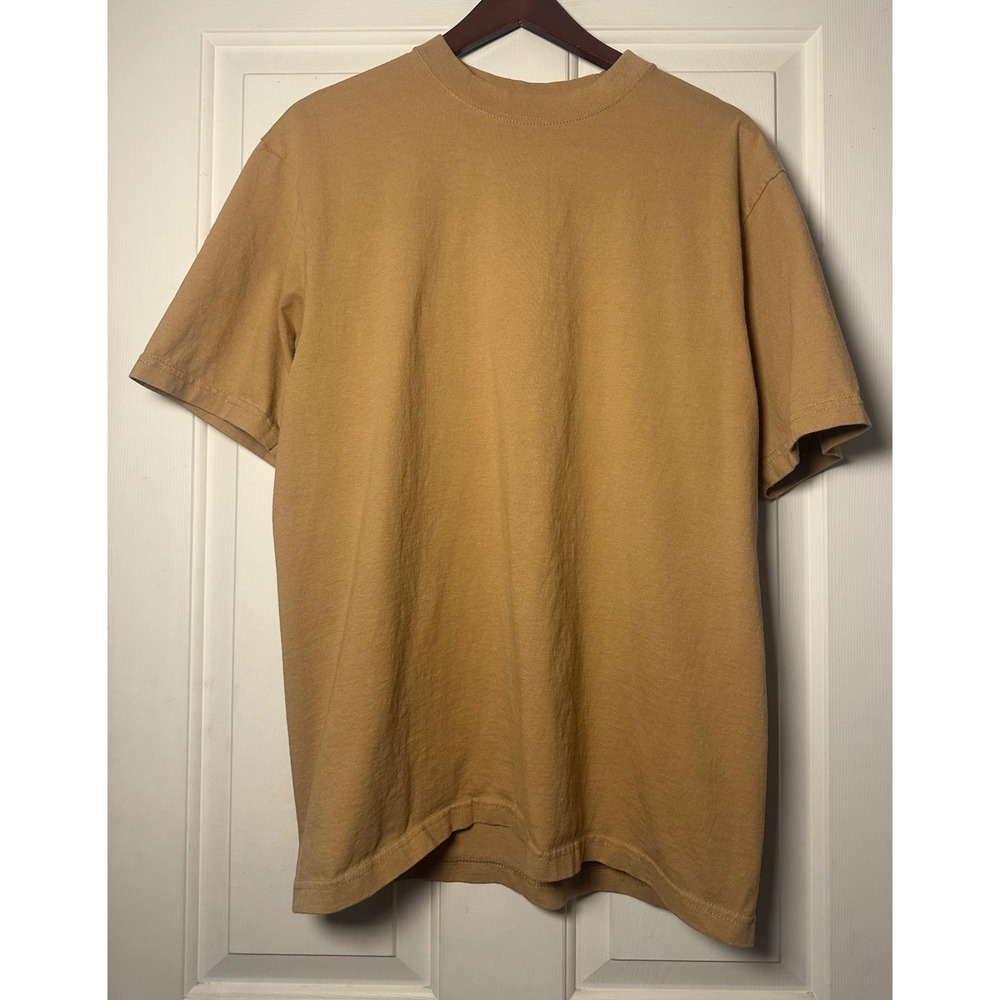 Shaka Wear World Famous T Shirt Mens L Khaki Tan Super Max Heavyweight Cotton‎ S